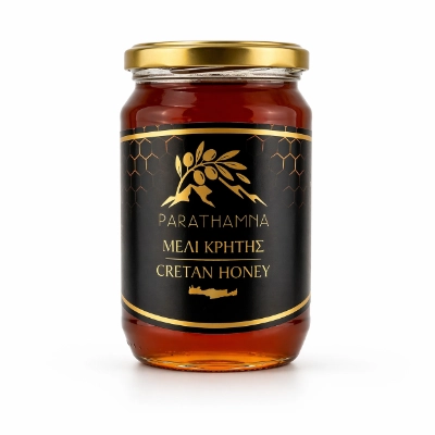 cretan-pine-honey-950gr-front-parathamna Κρητικό Μέλι Βοτάνων 950g | Οικογενειακή Συσκευασία | Parathamna